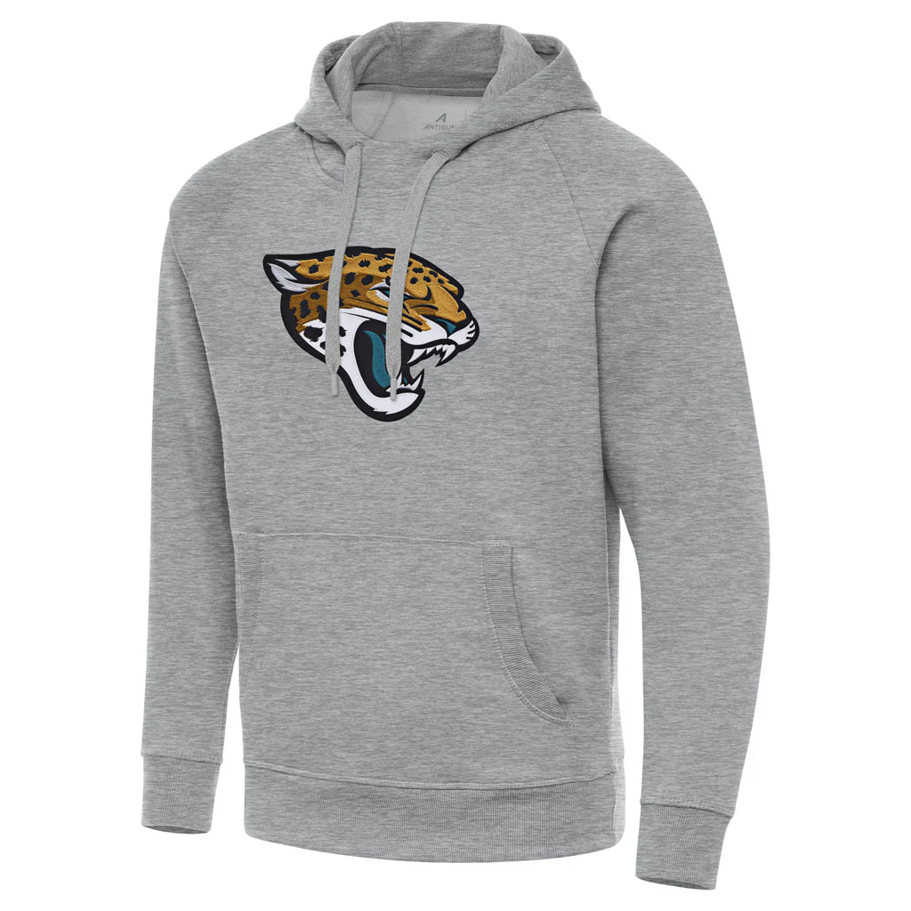 NFL Jacksonville Jaguars Antigua Full Front Victory Pullover Hoodie - Heather gray - Image 3