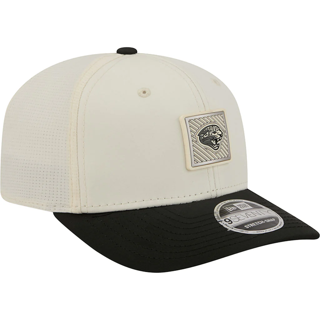 NFL Jacksonville Jaguars New Era 2026 Training 9SEVENTY Stretch Snapback Hat - Cream - Image 2