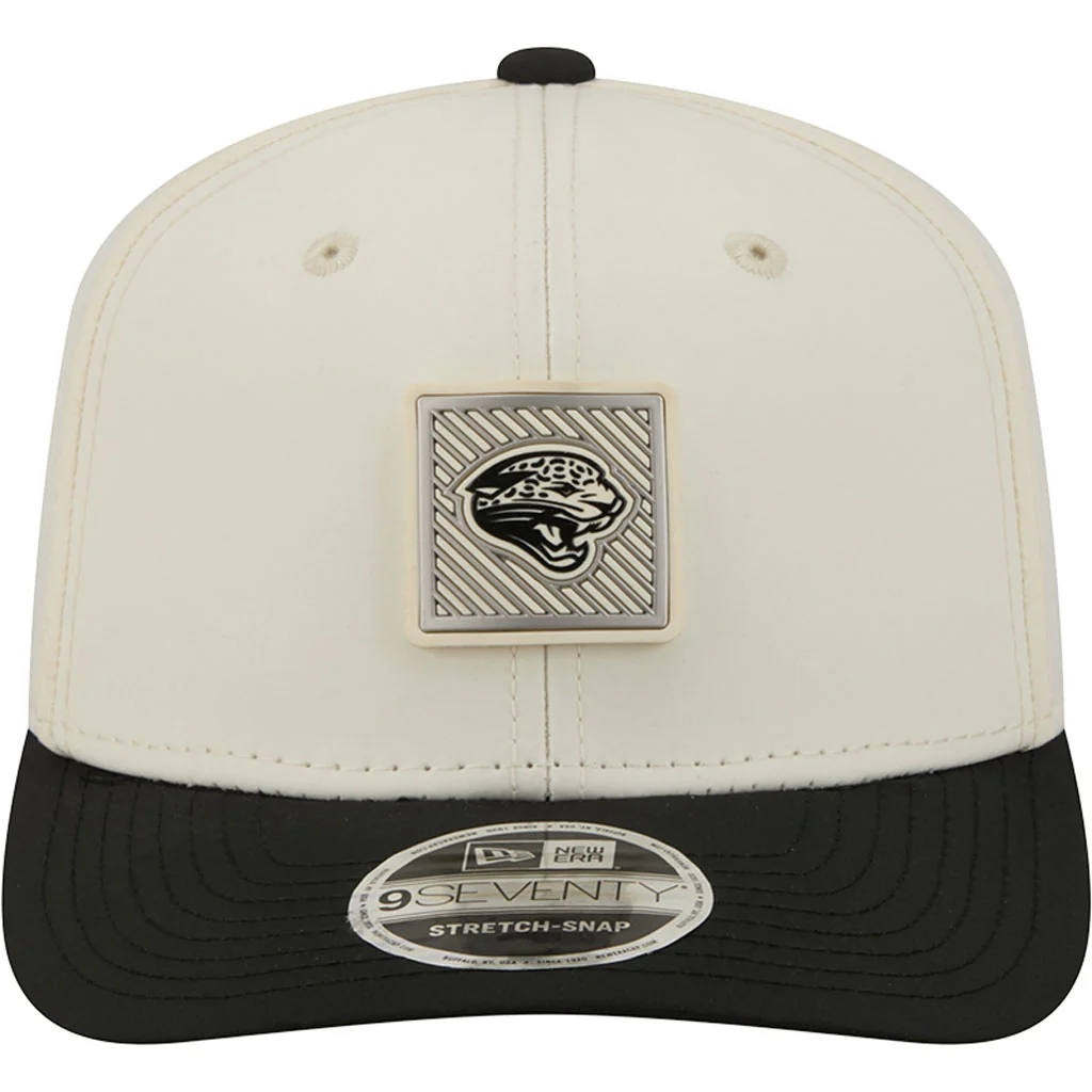 NFL Jacksonville Jaguars New Era 2026 Training 9SEVENTY Stretch Snapback Hat - Cream - Image 3