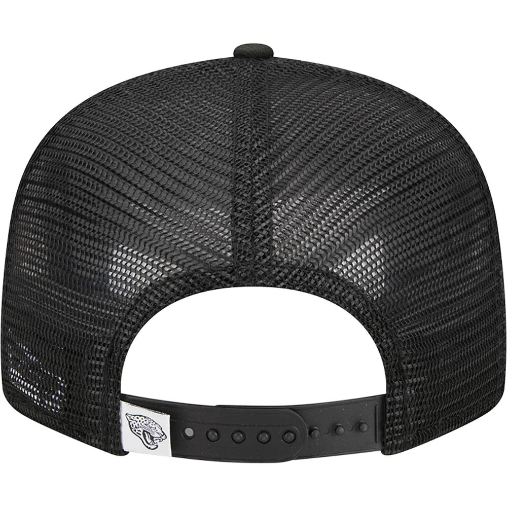 NFL Jacksonville Jaguars New Era Black & White Trucker 9FIFTY Snapback Hat - Black - Image 4