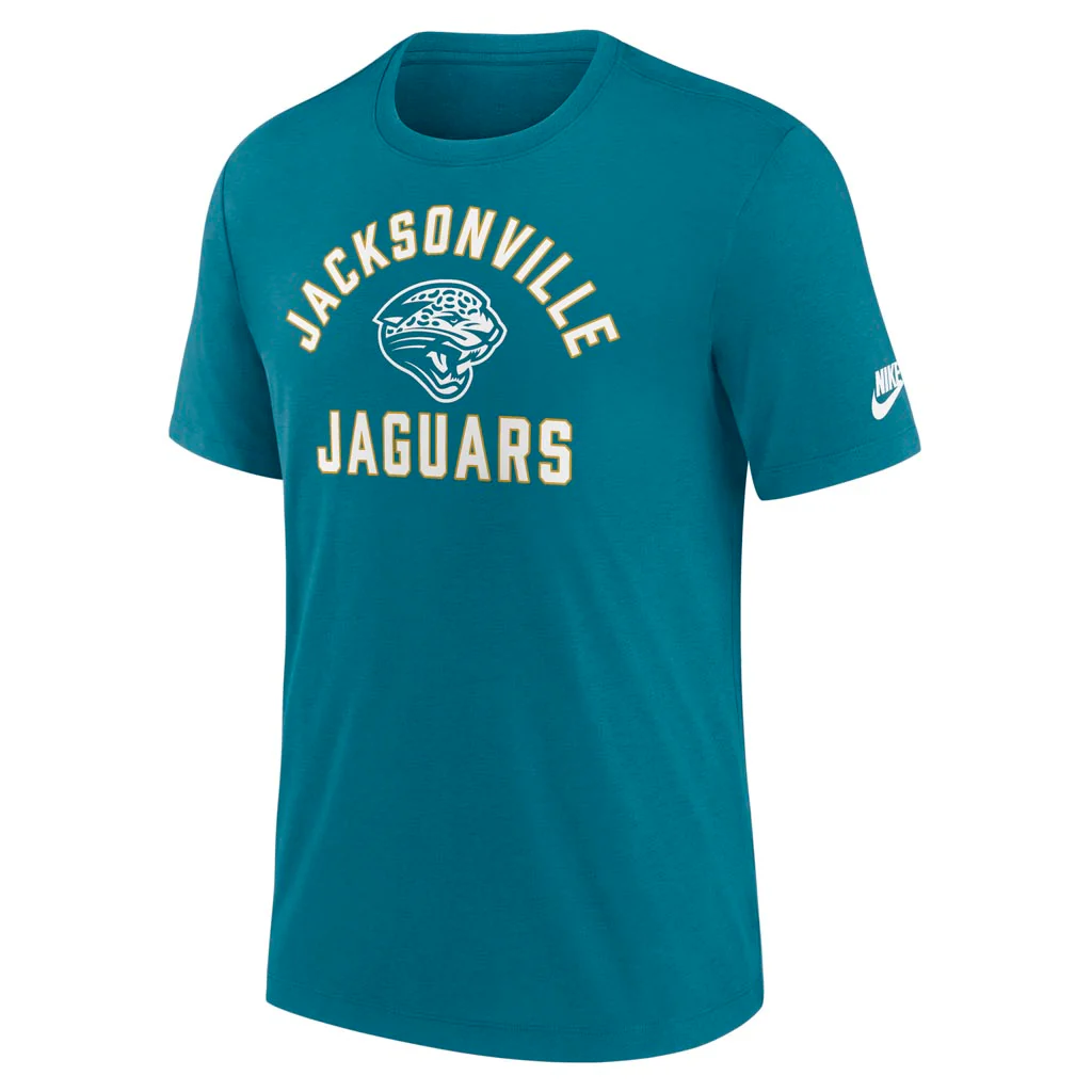 NFL Jacksonville Jaguars Nike Tri-Blend Rewind T-Shirt - Teal - Image 2