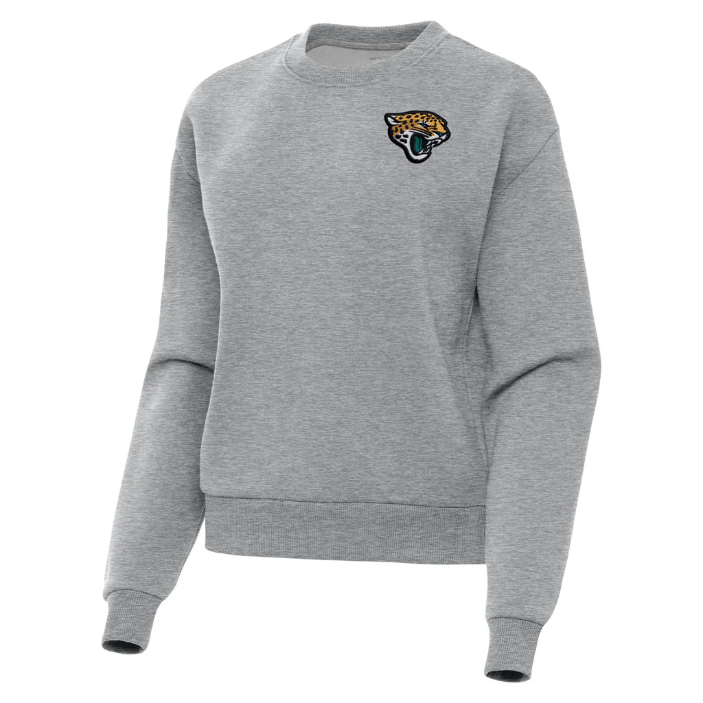 NFL Jacksonville Jaguars Women's Antigua Victory Crewneck Sweater - Heather gray