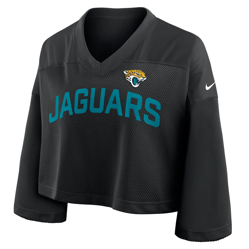NFL Jacksonville Jaguars Women's Nike Jersey Fashion Crop Top - Black - Image 2
