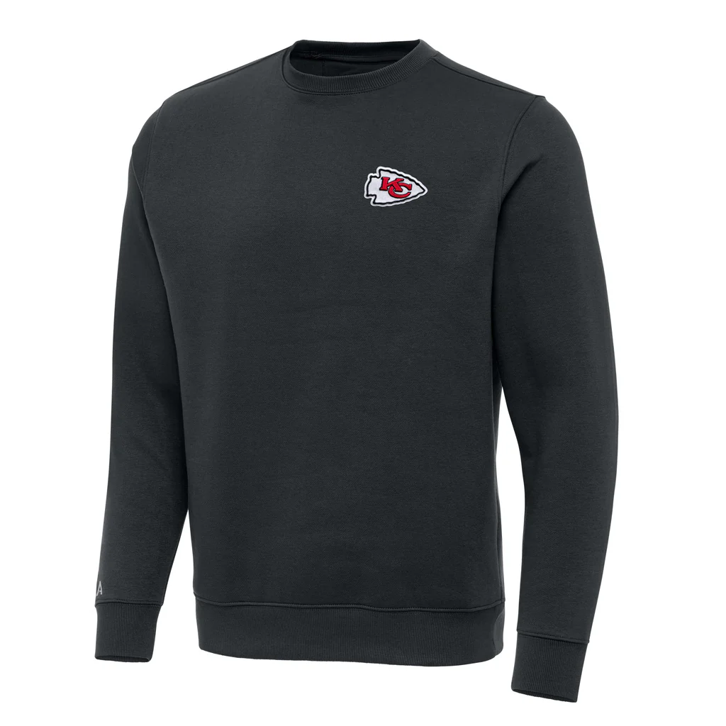 NFL Kansas City Chiefs Antigua Victory Crewneck Sweater - Charcoal