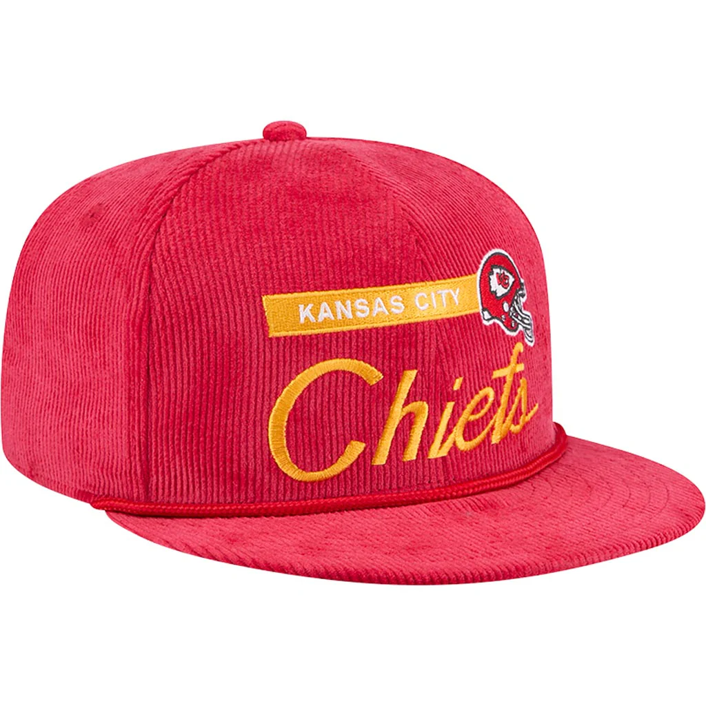 NFL Kansas City Chiefs New Era Corduroy Rope 9FIFTY Snapback Hat - Red - Image 2