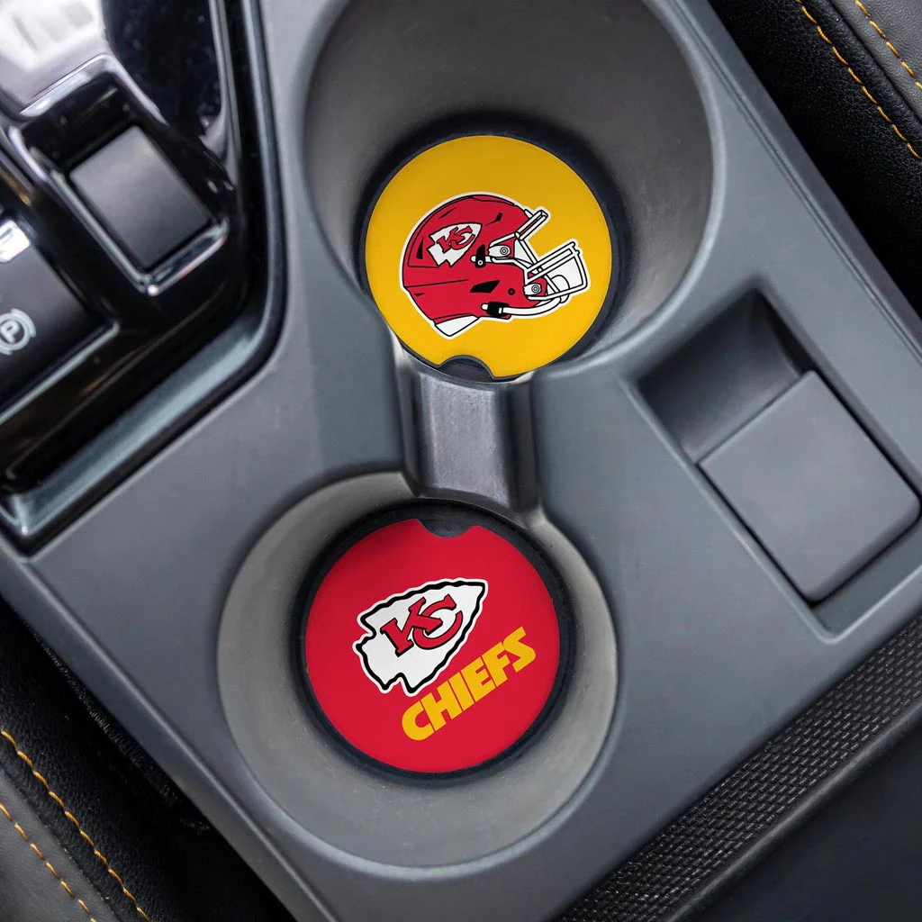 NFL Kansas City Chiefs Evergreen 2-Pack Car Coasters - Image 2