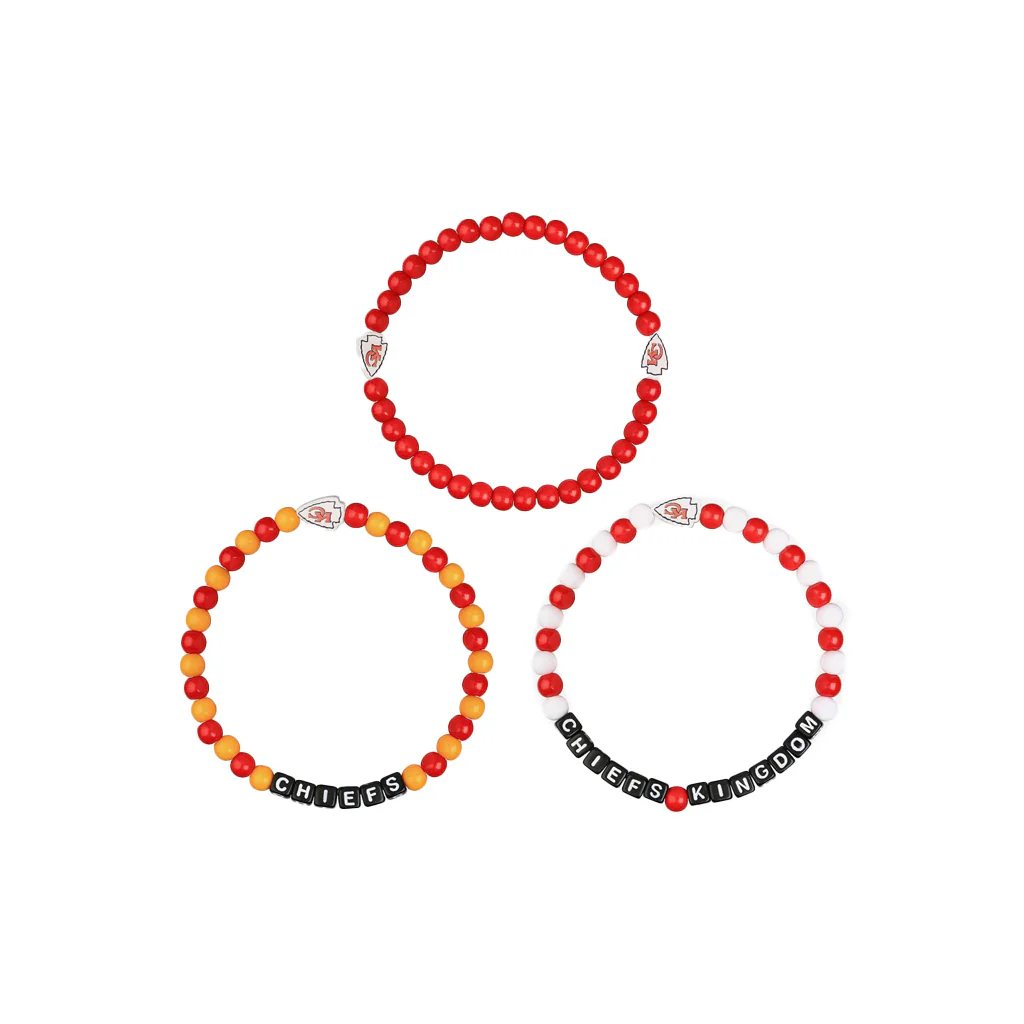 NFL Kansas City Chiefs FOCO 3-Pack Friendship Bracelet - Image 2