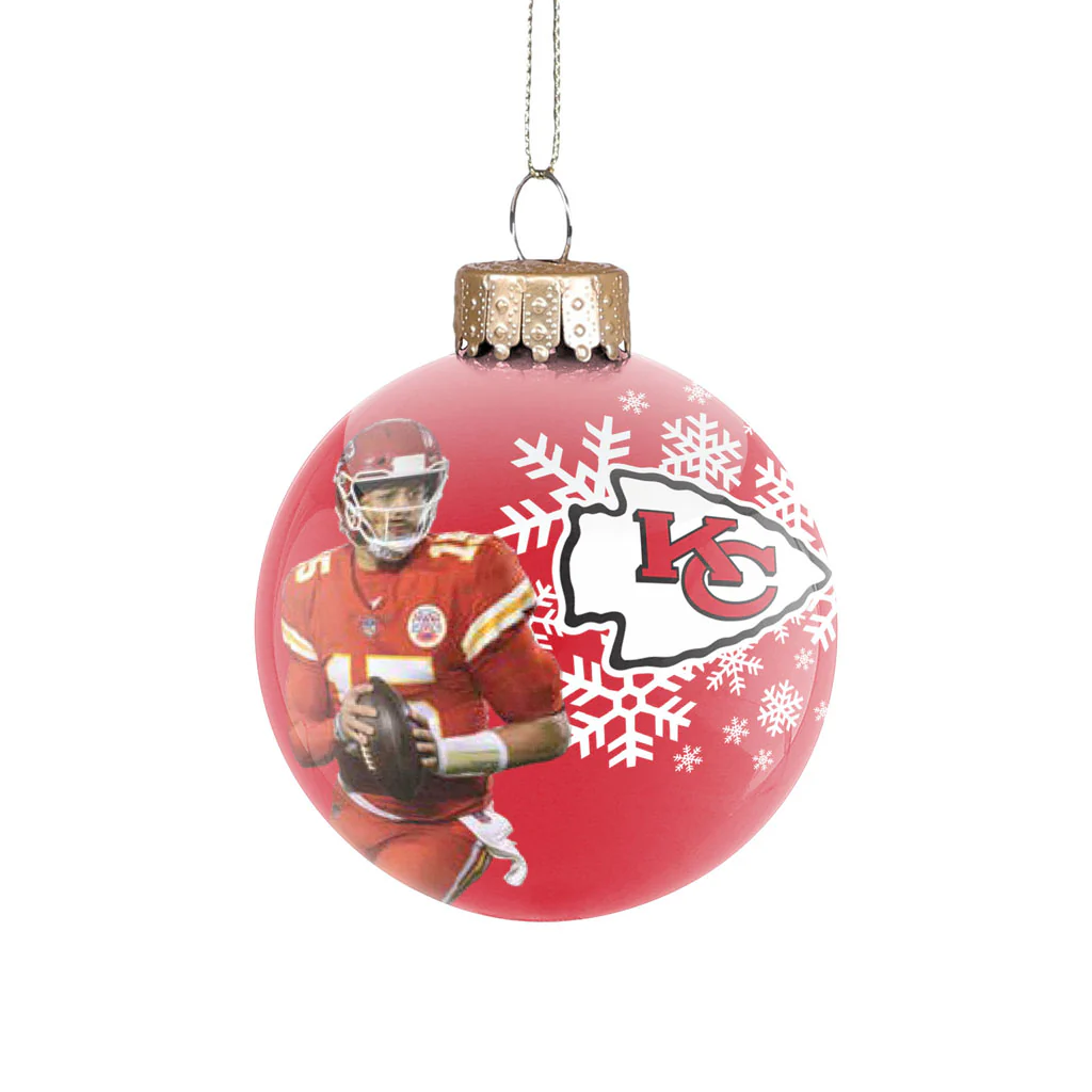 NFL Kansas City Chiefs FOCO Glass Ball Ornament - Image 2