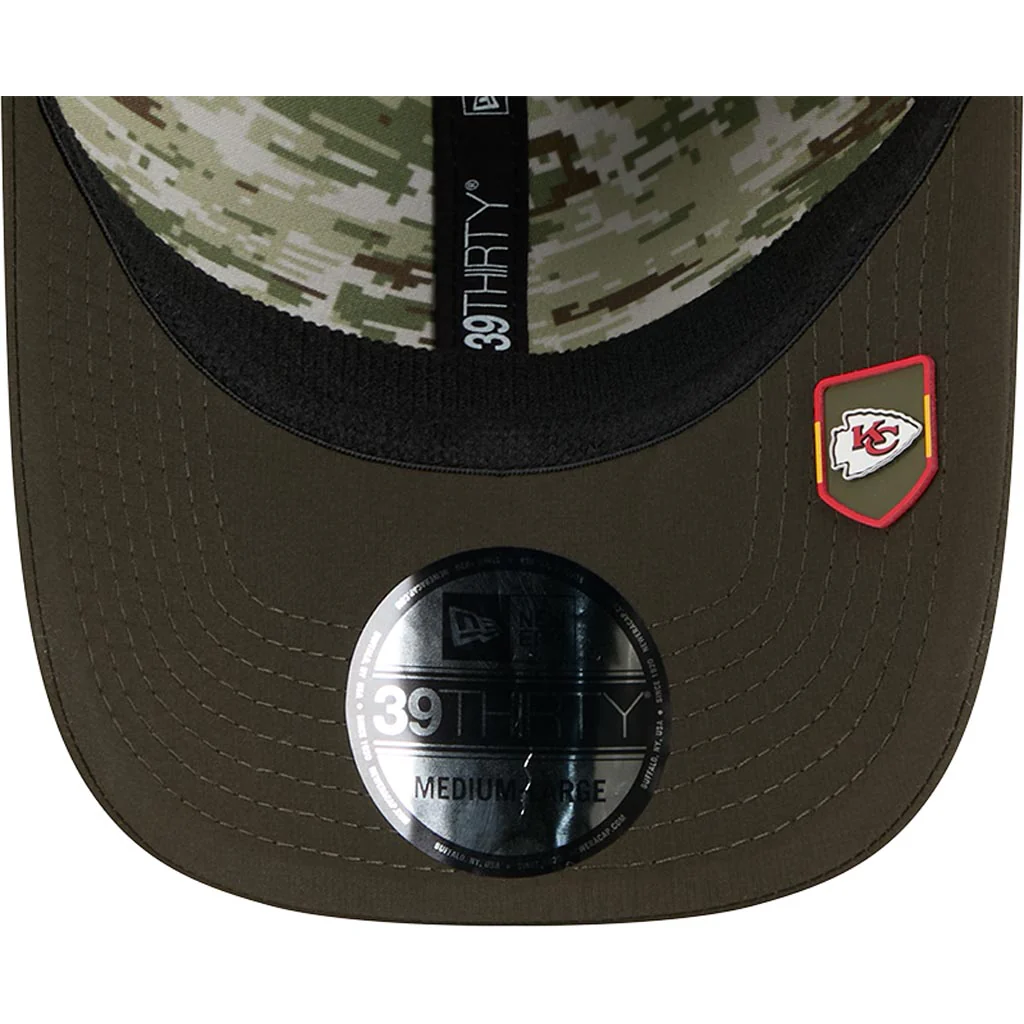 NFL Kansas City Chiefs New Era 2025 Salute to Service 39THIRTY Flex Fit Hat - Green - Image 5
