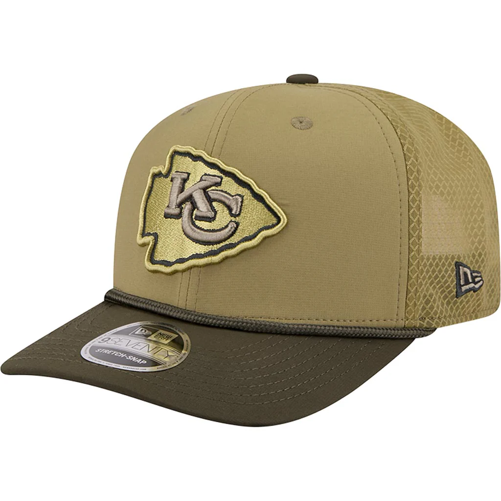 NFL Kansas City Chiefs New Era 2025 Salute to Service 9SEVENTY Stretch-Snapback Hat - Green - Image 2
