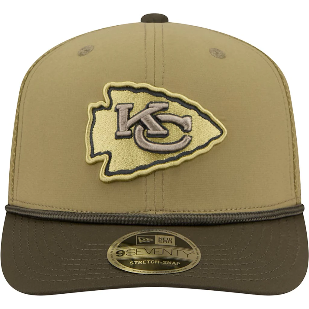 NFL Kansas City Chiefs New Era 2025 Salute to Service 9SEVENTY Stretch-Snapback Hat - Green - Image 3