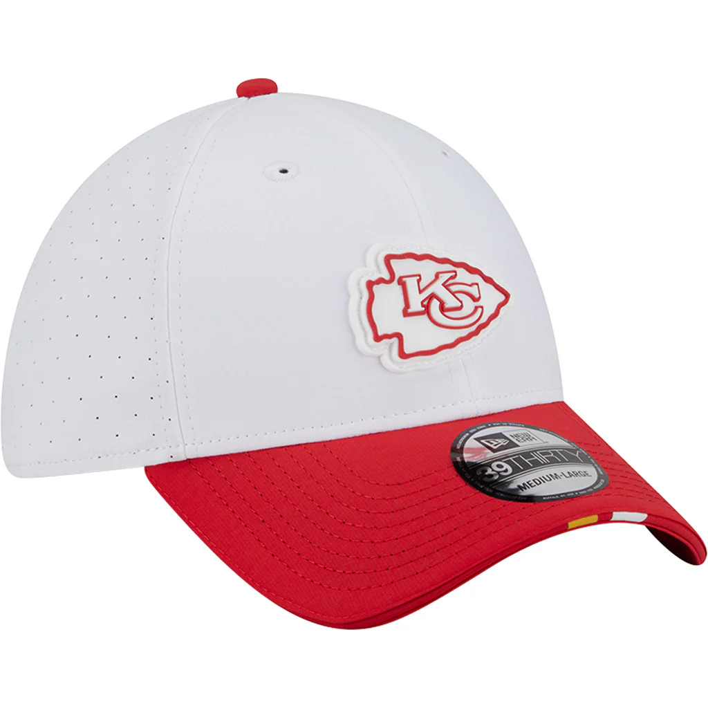 NFL Kansas City Chiefs New Era 2025 Training 39THIRTY Flex Fit Hat - White - Image 2