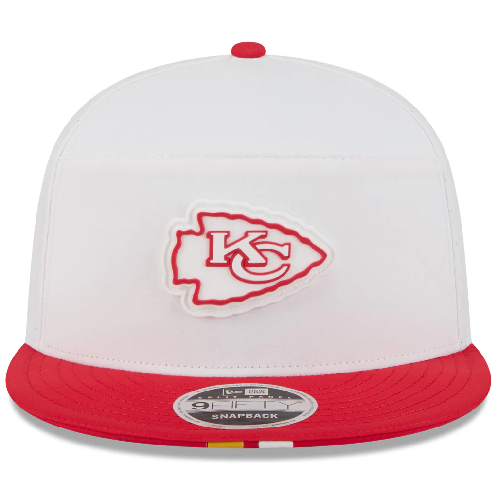 NFL Kansas City Chiefs New Era 2025 Training 9FIFTY Split Panel Snapback Hat - White - Image 3