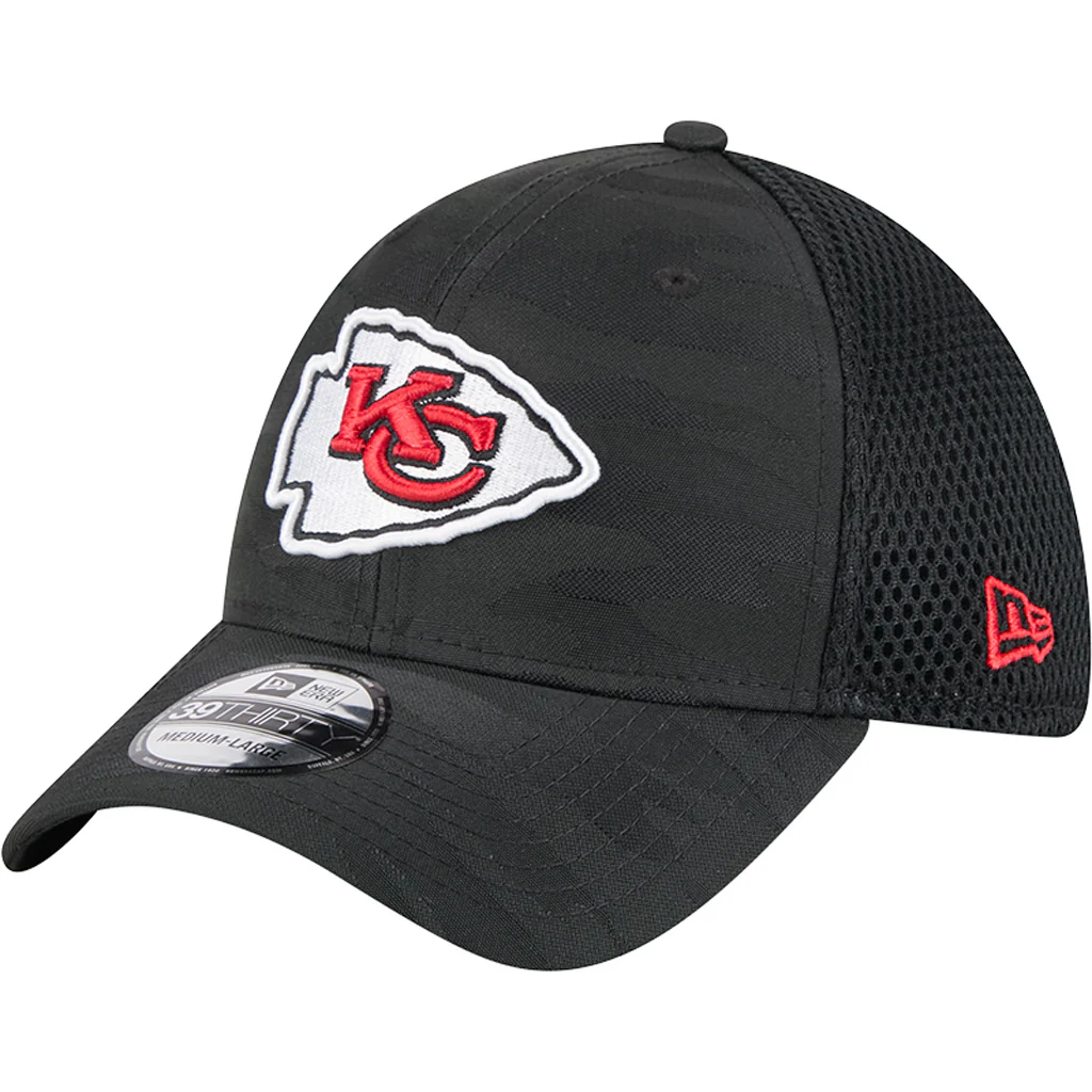 NFL Kansas City Chiefs New Era Black Camo 39THIRTY Flex Fit Hat - Black