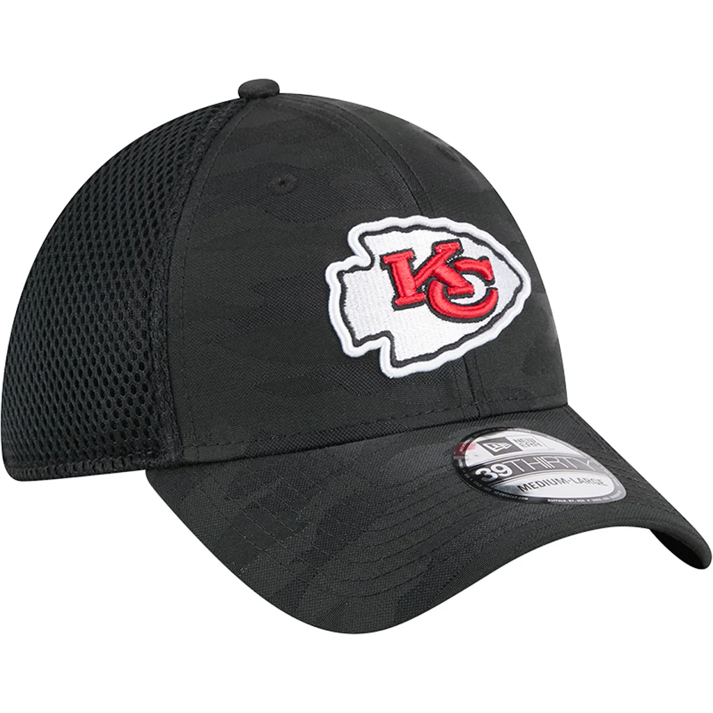 NFL Kansas City Chiefs New Era Black Camo 39THIRTY Flex Fit Hat - Black - Image 2