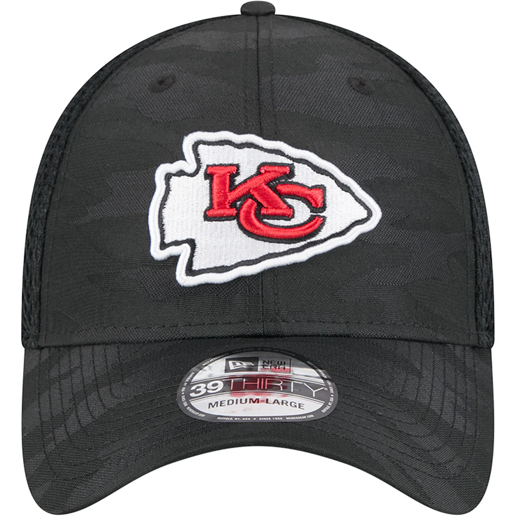 NFL Kansas City Chiefs New Era Black Camo 39THIRTY Flex Fit Hat - Black - Image 3