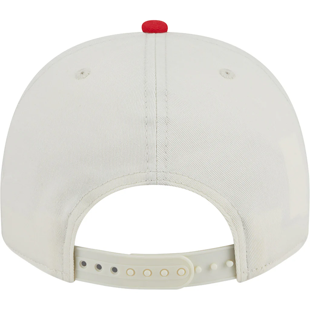 NFL Kansas City Chiefs New Era Chainstitch Two-Tone 9FIFTY A-Frame Snapback Hat - Cream - Image 4