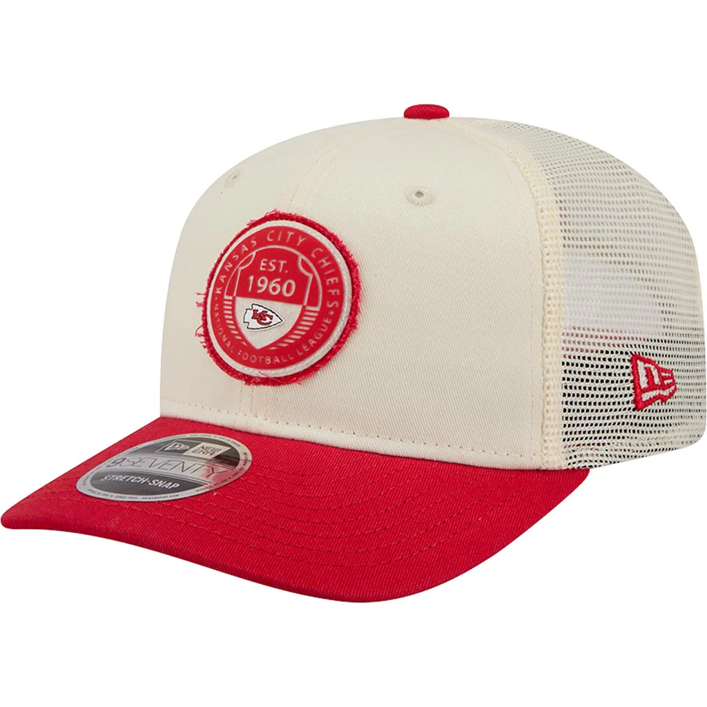 NFL Kansas City Chiefs New Era Circle 9SEVENTY Stretch-Snapback Hat - Cream