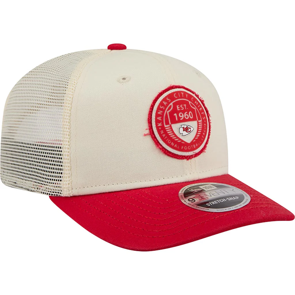 NFL Kansas City Chiefs New Era Circle 9SEVENTY Stretch-Snapback Hat - Cream - Image 2