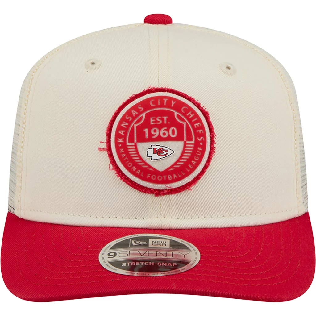 NFL Kansas City Chiefs New Era Circle 9SEVENTY Stretch-Snapback Hat - Cream - Image 3