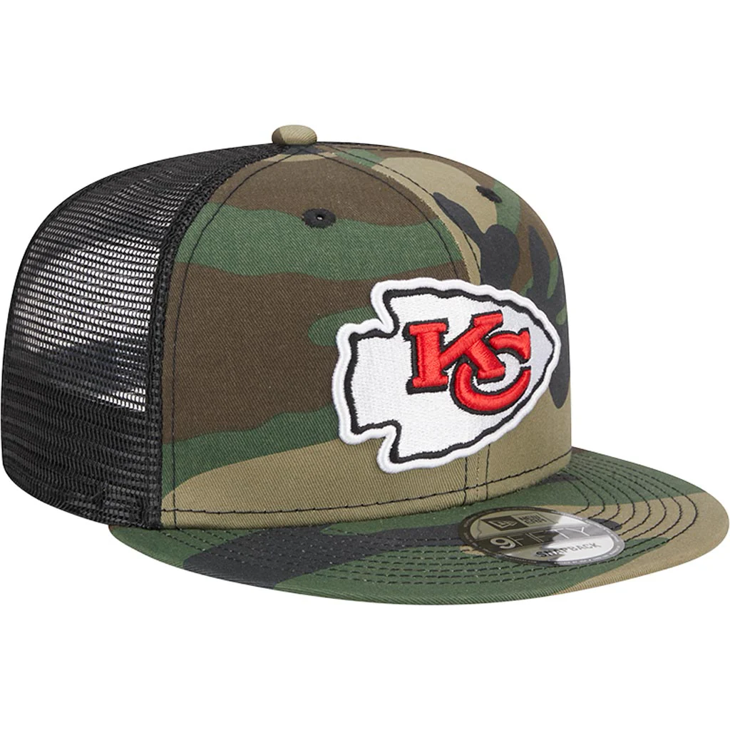 NFL Kansas City Chiefs New Era Mesh Trucker 9FIFTY Snapback Hat - Camo - Image 2