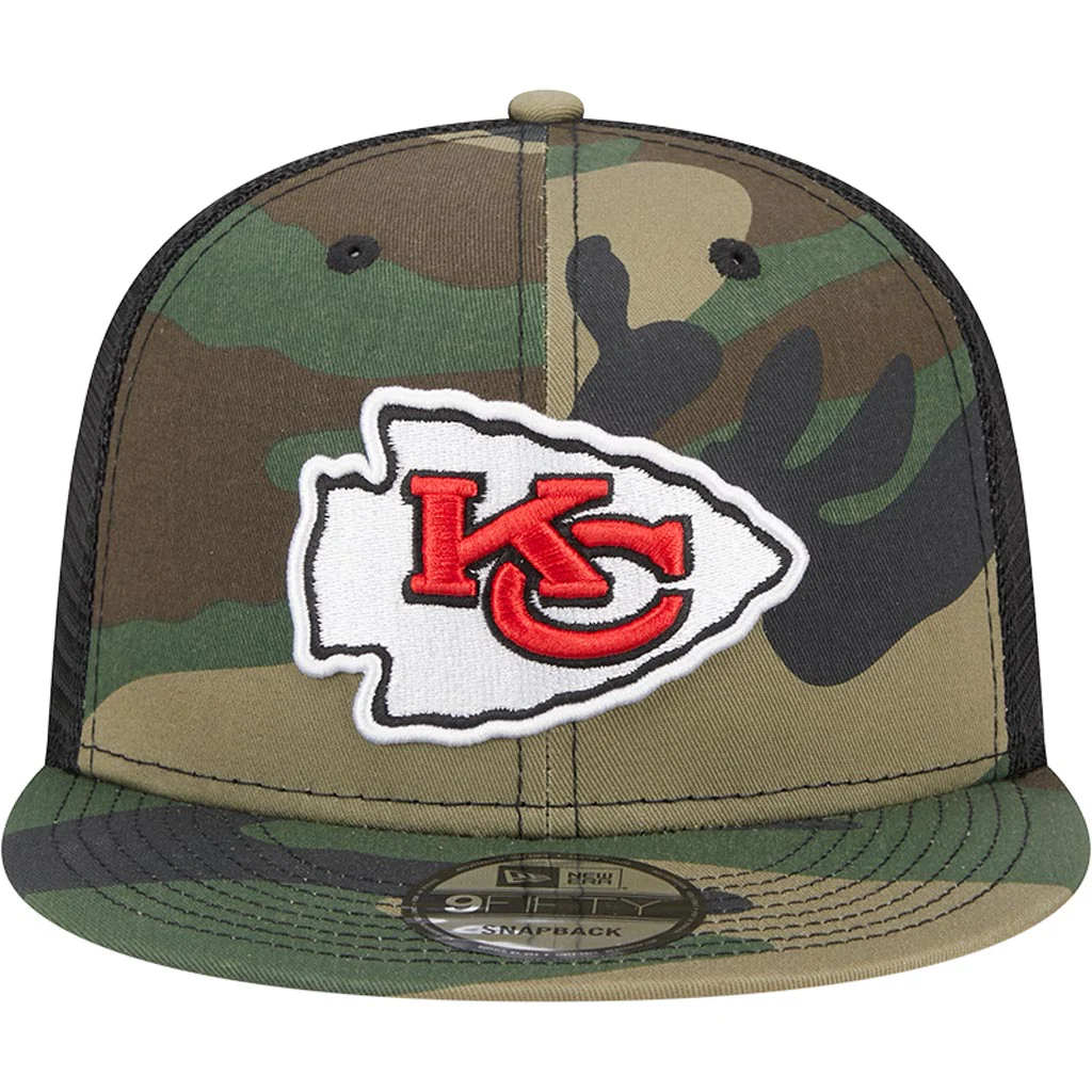 NFL Kansas City Chiefs New Era Mesh Trucker 9FIFTY Snapback Hat - Camo - Image 3
