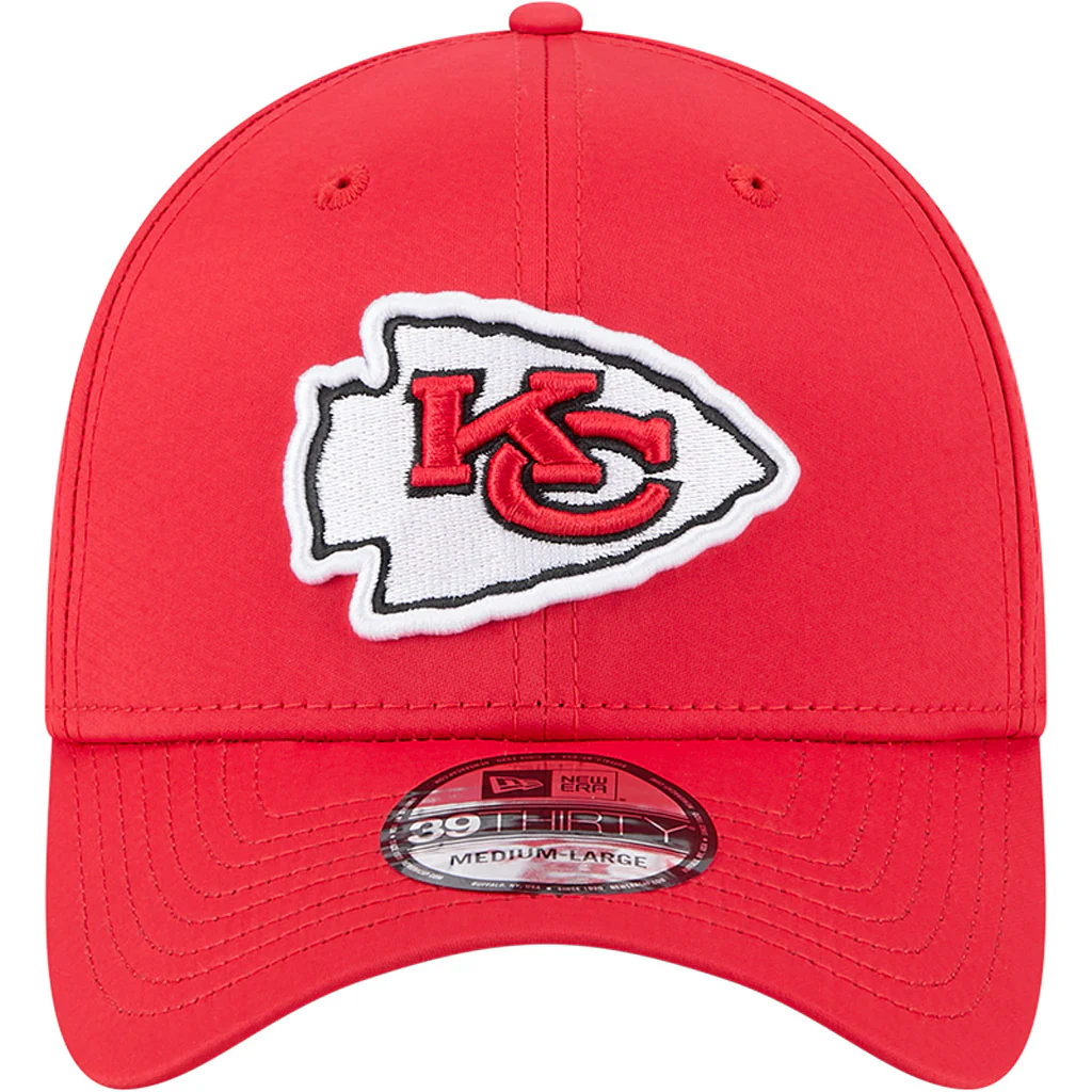 NFL Kansas City Chiefs New Era Mid Perf 39THIRTY Flex Fit Hat - Red - Image 3