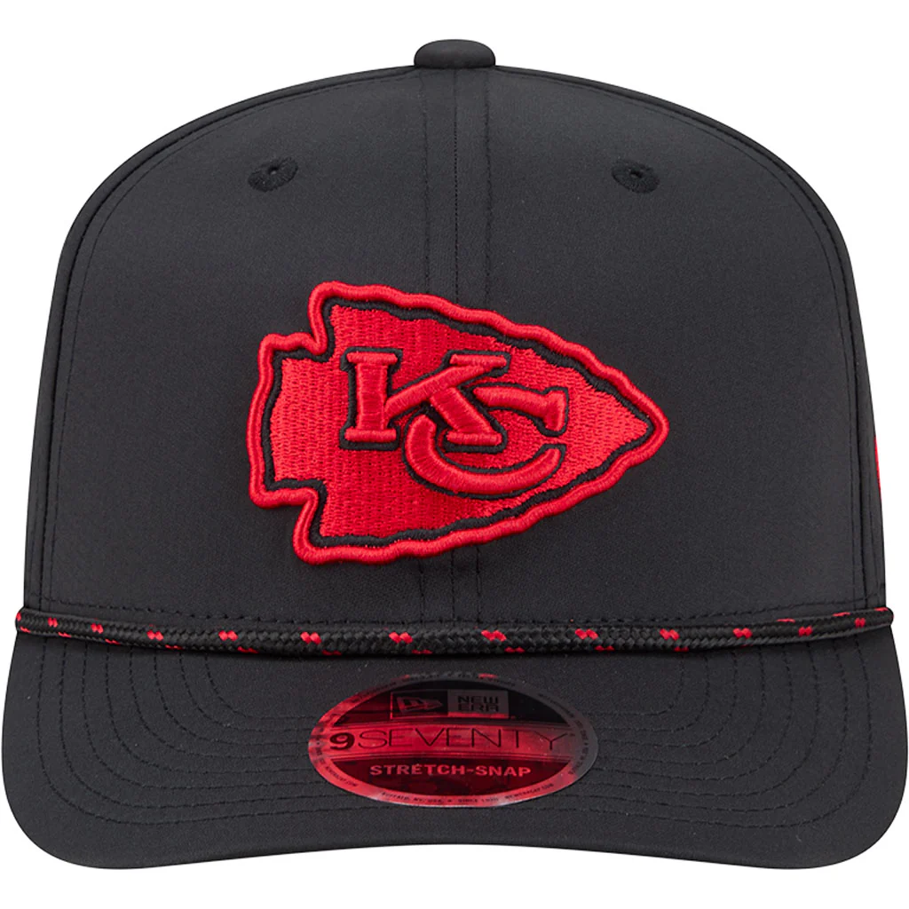 NFL Kansas City Chiefs New Era Sport 9SEVENTY Stretch Snap Hat - Black - Image 3