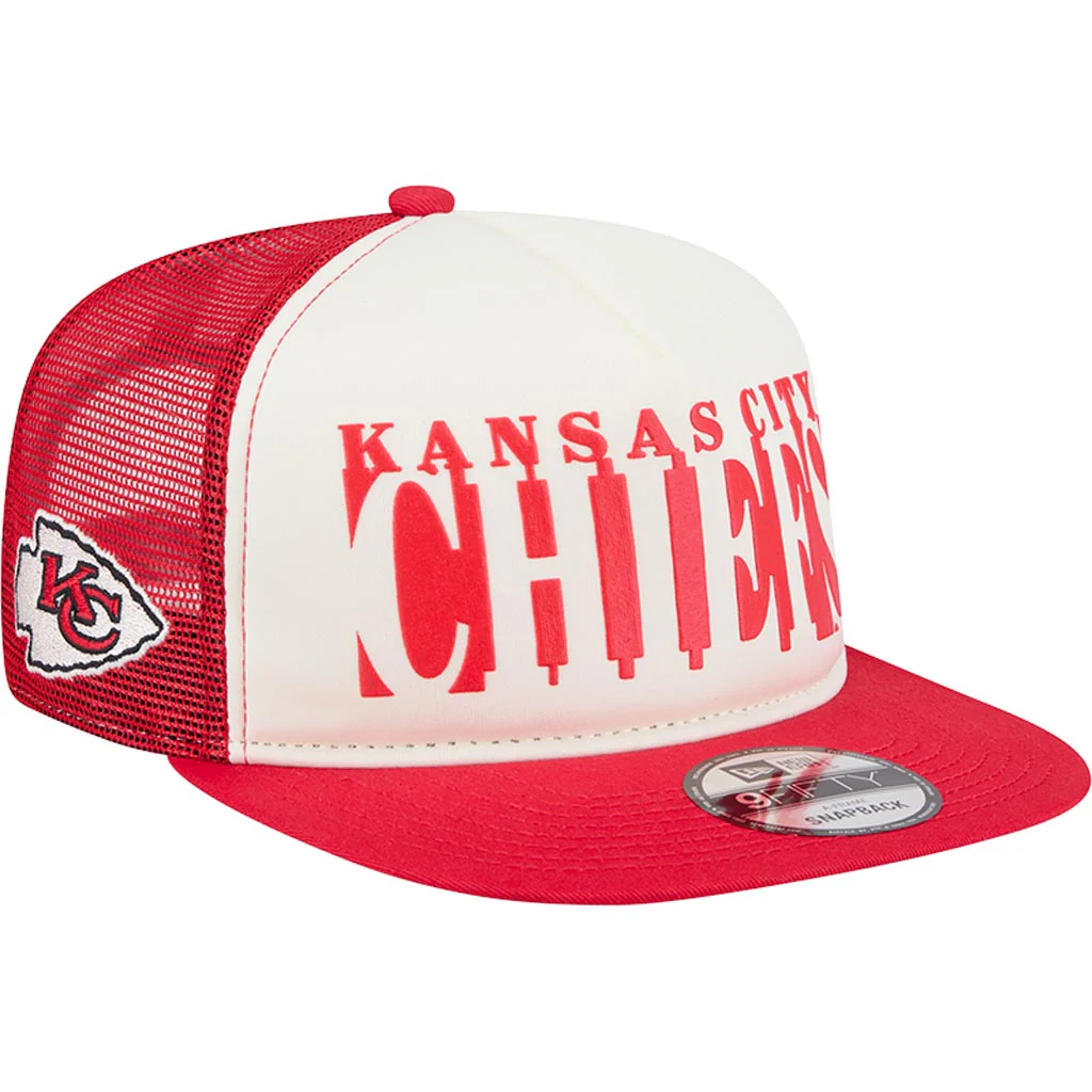 NFL Kansas City Chiefs New Era Team Cutout 9FIFTY A-Frame Snapback Hat - Cream
