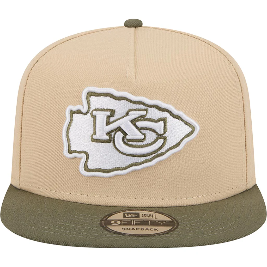 NFL Kansas City Chiefs New Era Two-Tone Drift Wood 9FIFTY A-Frame Snapback Hat - Tan - Image 3