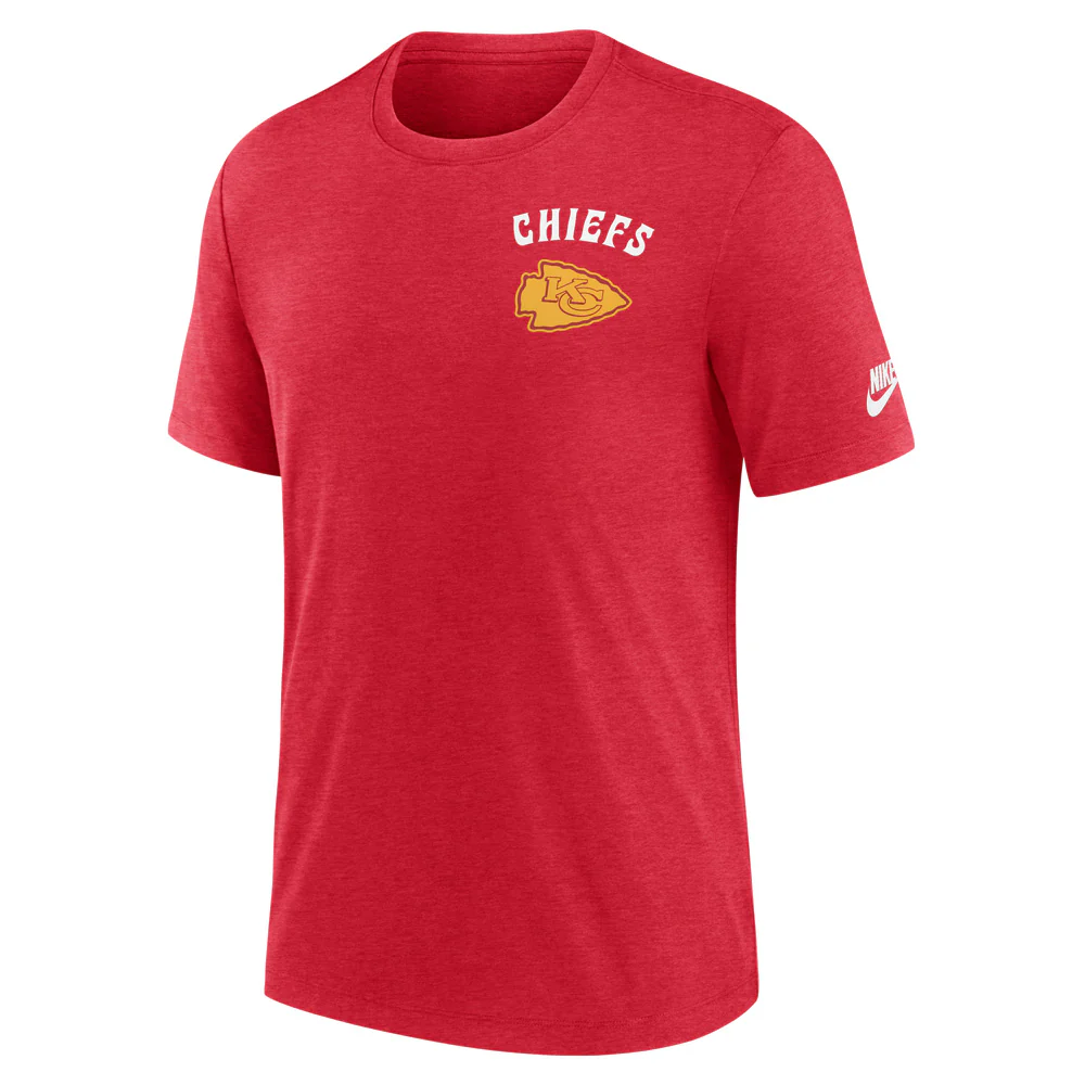 NFL Kansas City Chiefs Nike 2-Hit Tri-Blend T-Shirt - Red - Image 2