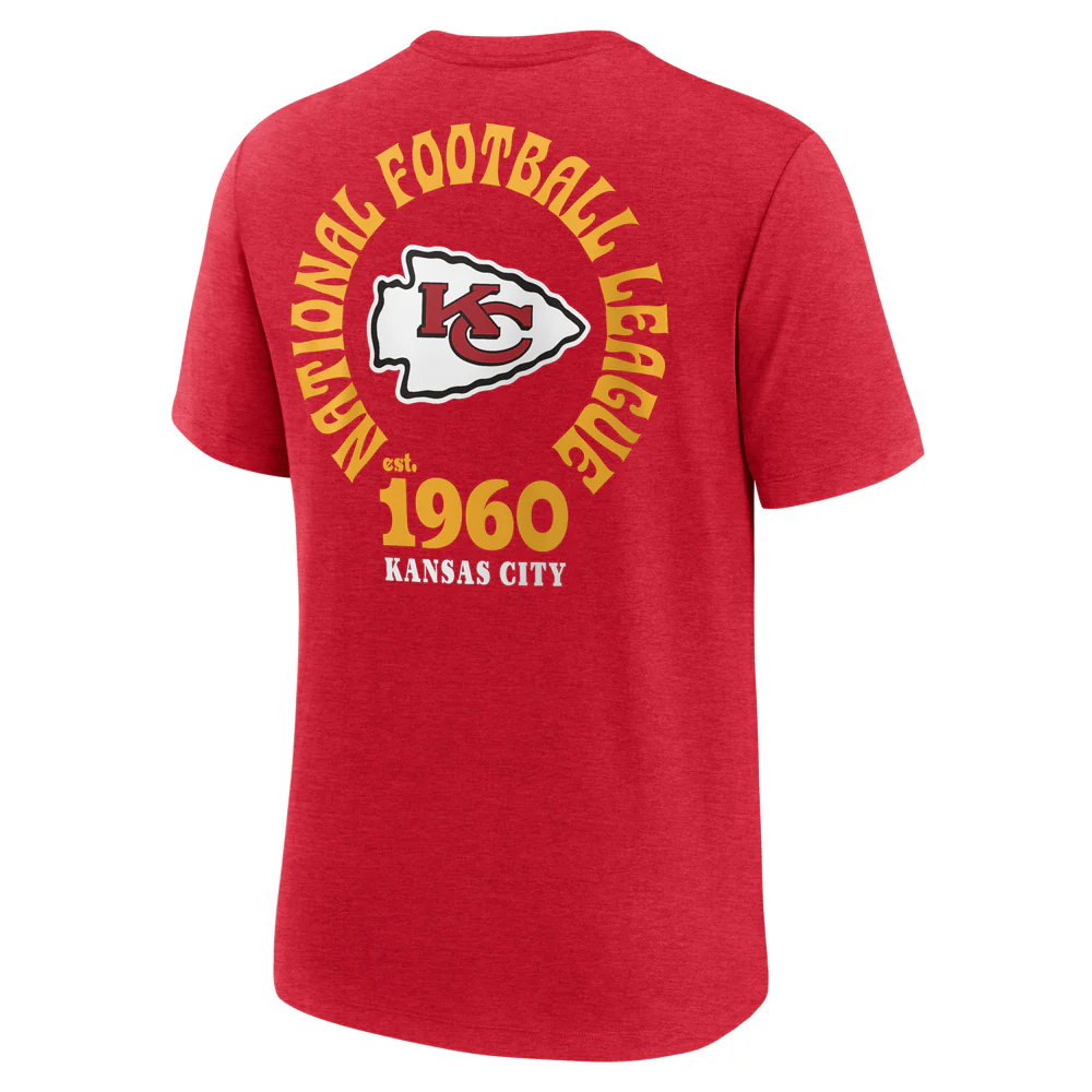 NFL Kansas City Chiefs Nike 2-Hit Tri-Blend T-Shirt - Red - Image 3