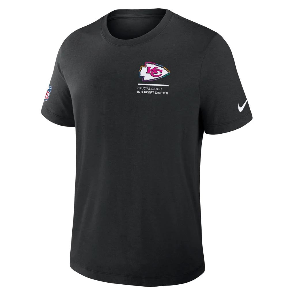 NFL Kansas City Chiefs Nike 2025 Crucial Catch Tri-Blend T-Shirt - Black - Image 2