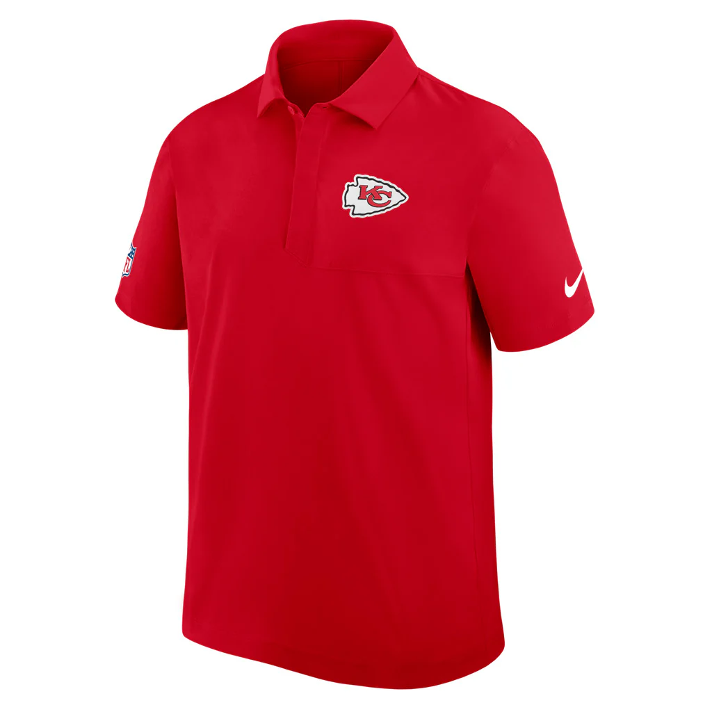 NFL Kansas City Chiefs Nike 2025 Dri-Fit Sideline Woven Polo - Red - Image 2