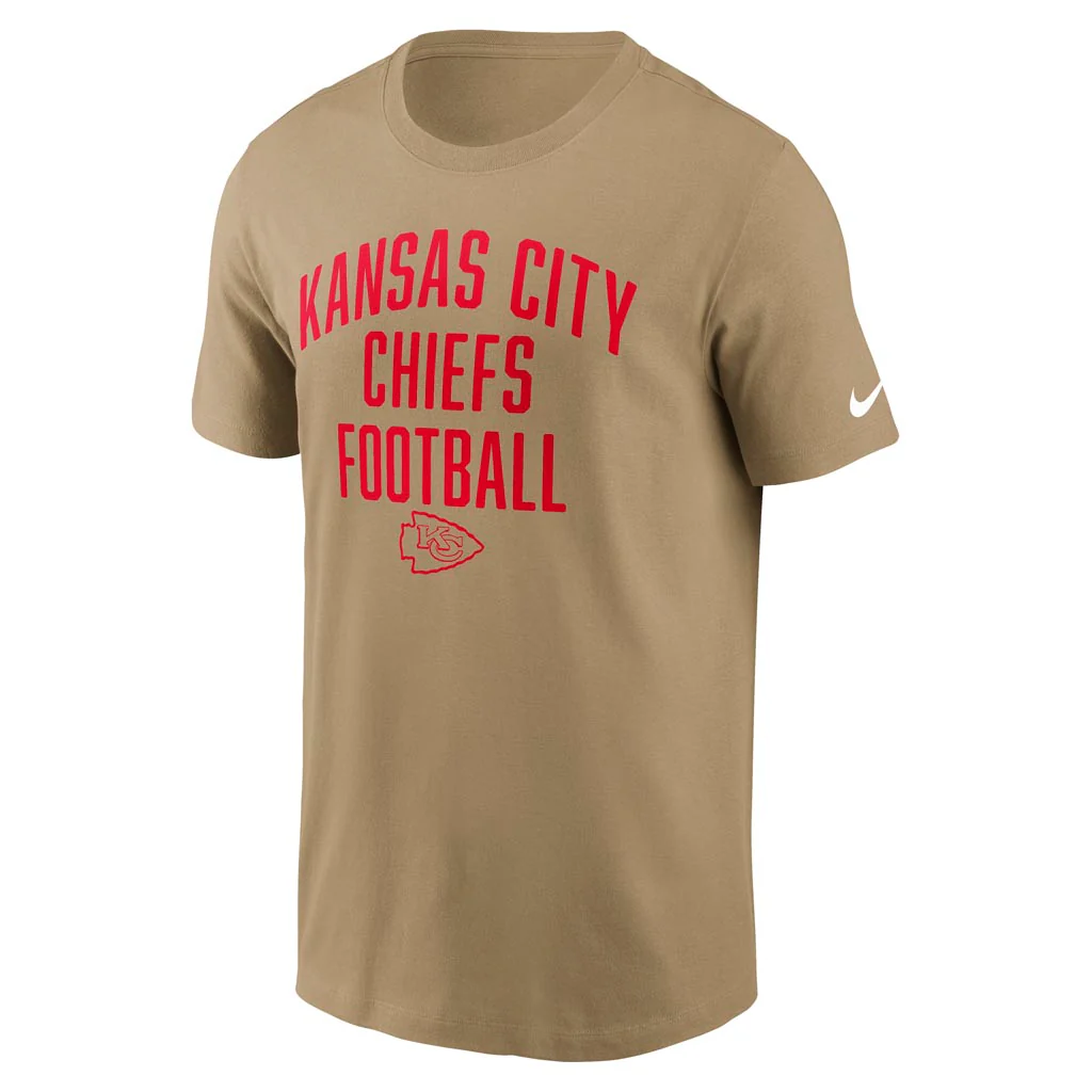 NFL Kansas City Chiefs Nike Essential Rewind T-Shirt - Tan - Image 2