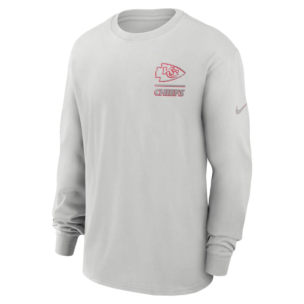 NFL Kansas City Chiefs Nike Heavy Max90 Long Sleeve T-Shirt - Gray - Image 2