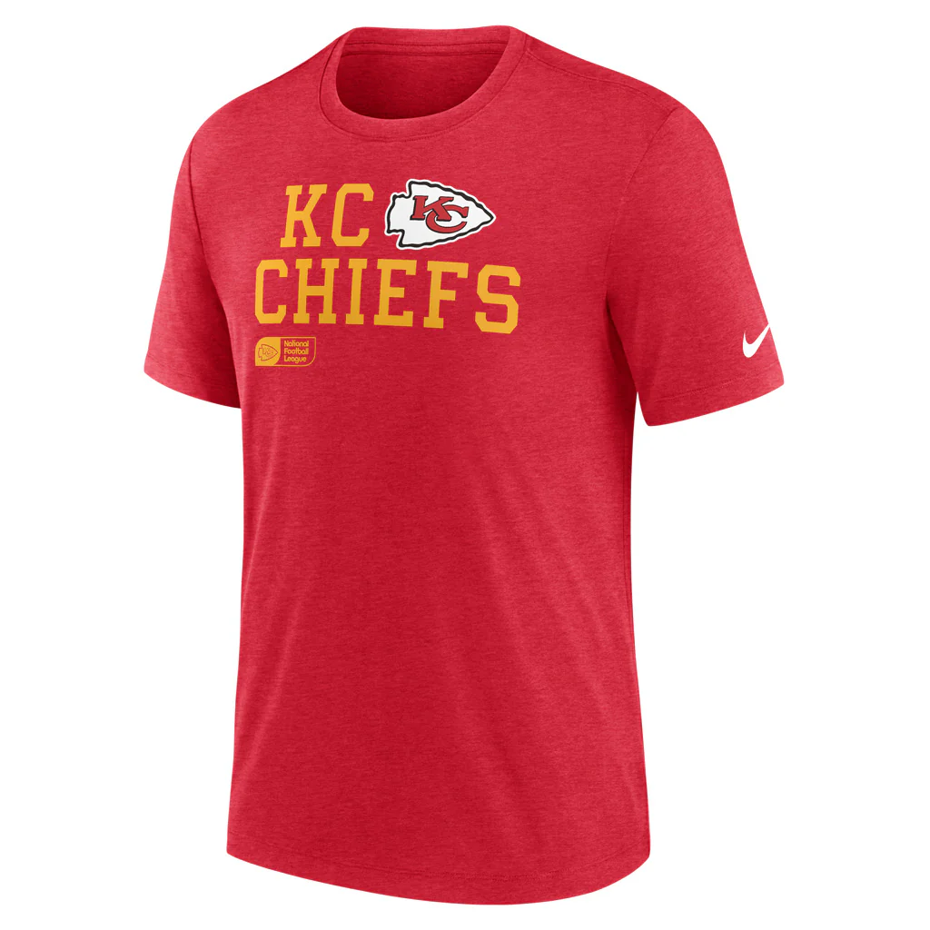 NFL Kansas City Chiefs Nike Lock Up Tri-Blend T-Shirt - Red - Image 2