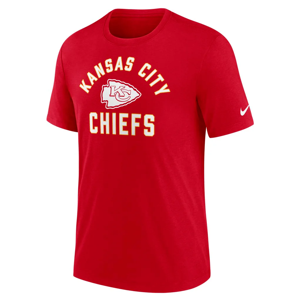 NFL Kansas City Chiefs Nike Tri-Blend Rewind T-Shirt - Red - Image 2