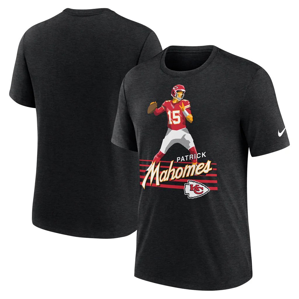 NFL Kansas City Chiefs Patrick Mahomes Nike Player Pack Triblend T-Shirt - Black