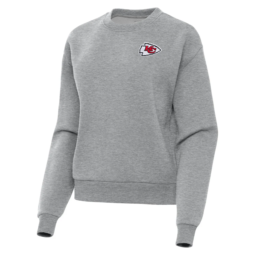NFL Kansas City Chiefs Women's Antigua Victory Crewneck Sweater - Heather gray
