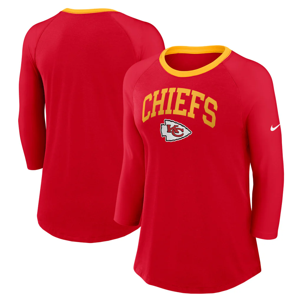 NFL Kansas City Chiefs Women's Nike Fashion 3/4 Sleeve T-Shirt - Red