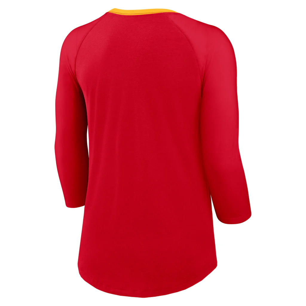 NFL Kansas City Chiefs Women's Nike Fashion 3/4 Sleeve T-Shirt - Red - Image 3