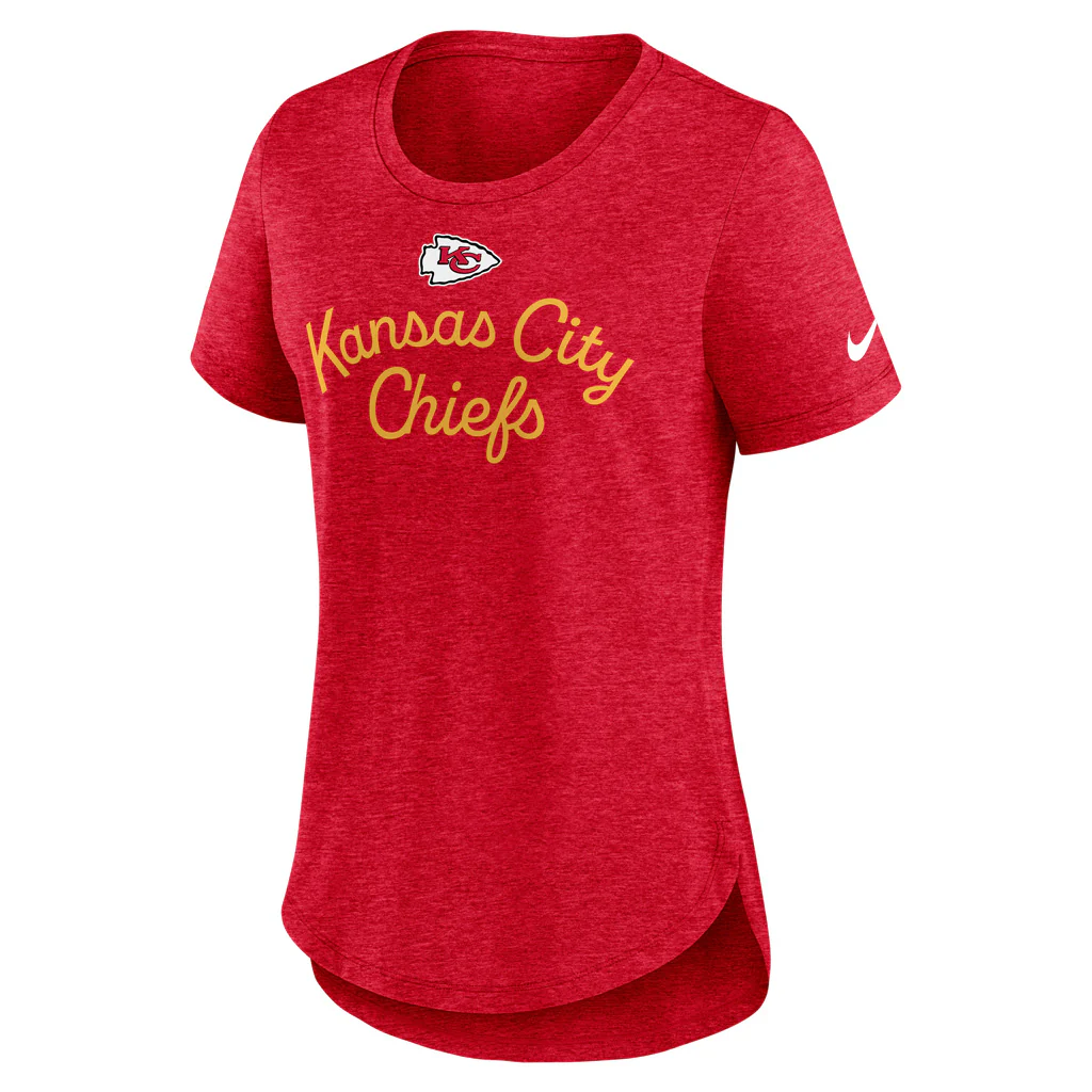 NFL Kansas City Chiefs Women's Nike Fashion Triblend T-Shirt - Red - Image 2