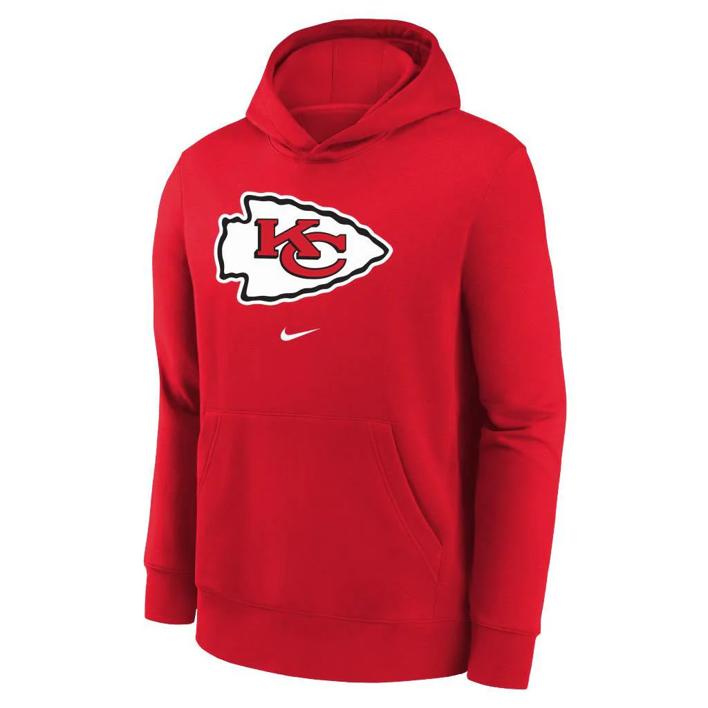 NFL Kansas City Chiefs Youth Nike Club Pullover Hoodie - Red - Image 2