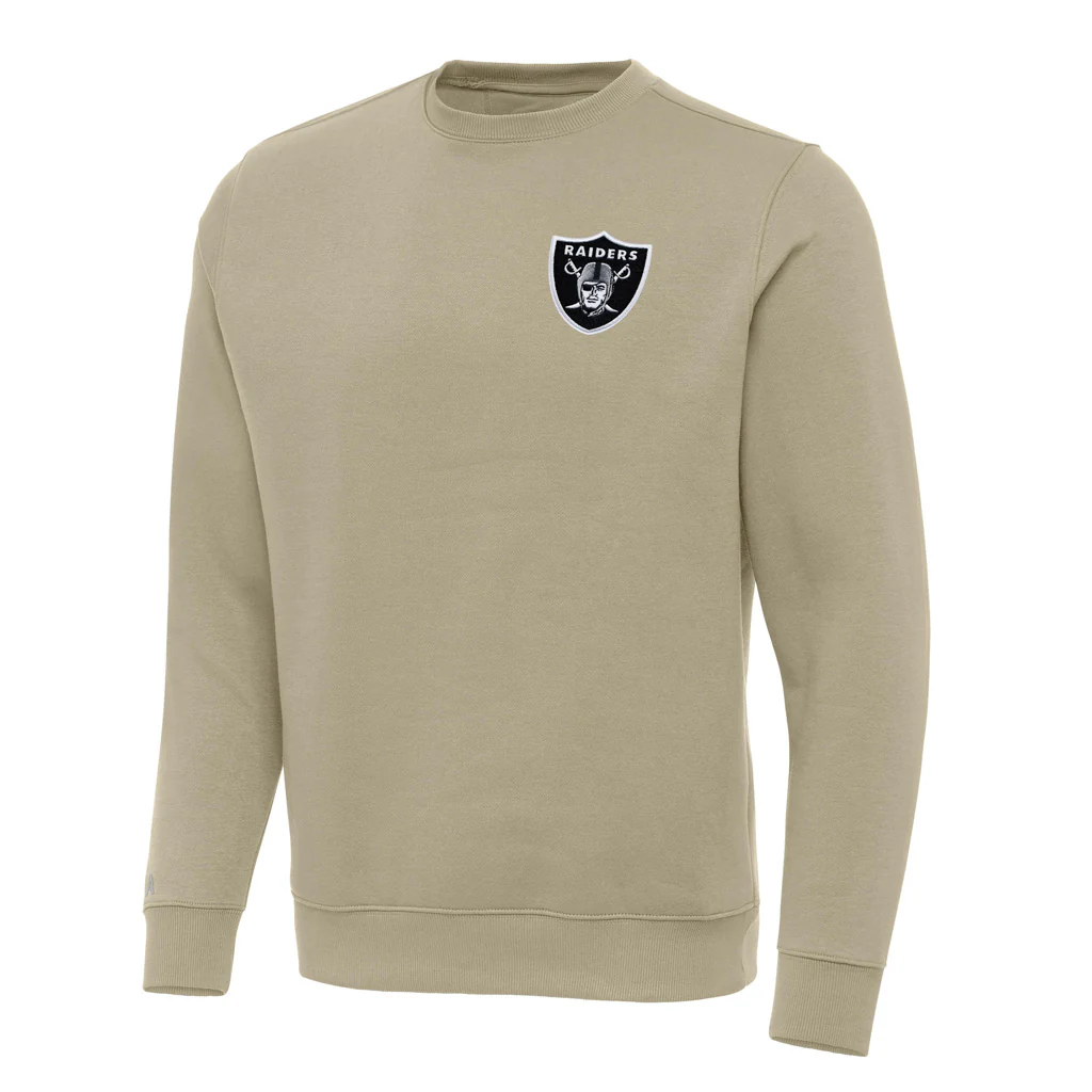 NFL Las Vegas Raiders Antigua Victory Crewneck Sweater - Khaki
