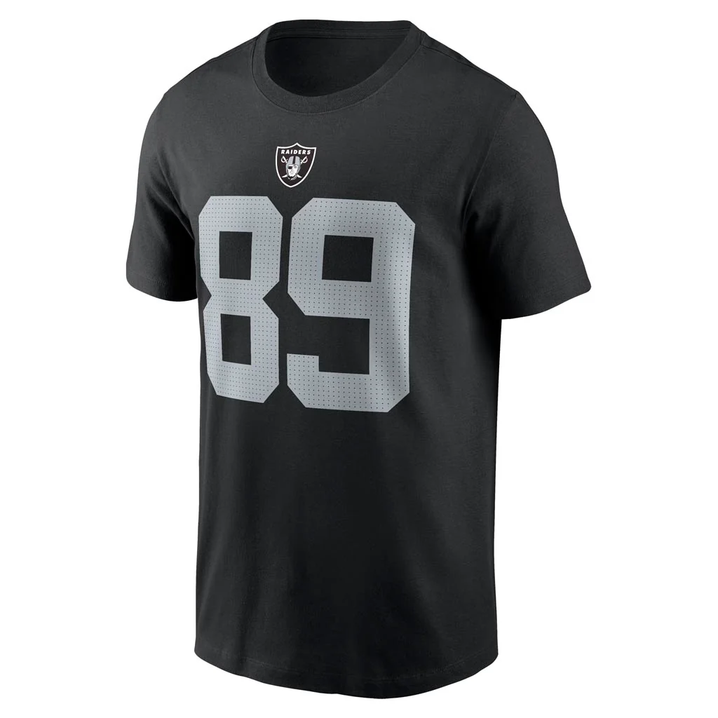 NFL Las Vegas Raiders Brock Bowers Nike Name & Number T-Shirt - Black - Image 2