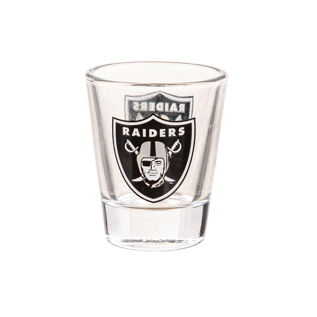 NFL Las Vegas Raiders Evergreen 4-Piece Shot Glass Set - Image 2