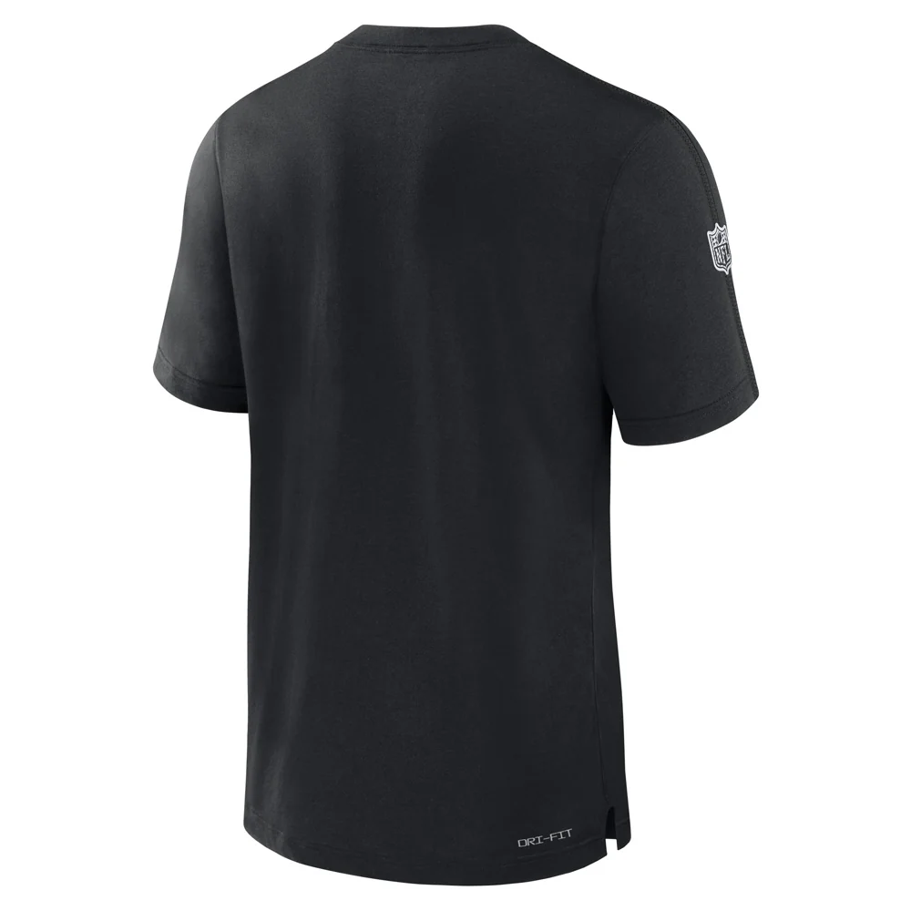 NFL Las Vegas Raiders Nike Sideline Player Performance T-Shirt - Black - Image 3