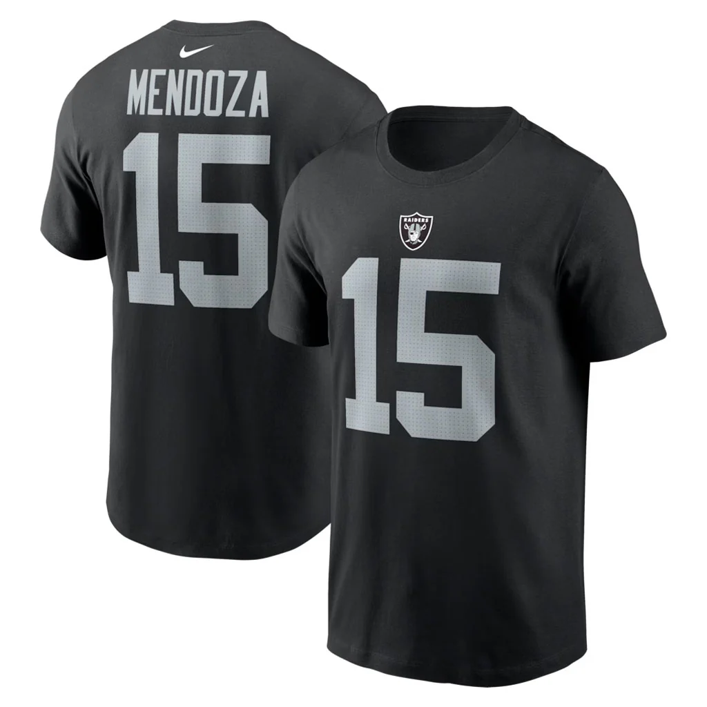 NFL Las Vegas Raiders Fernando Mendoza Nike Home Name & Number T-Shirt - Black