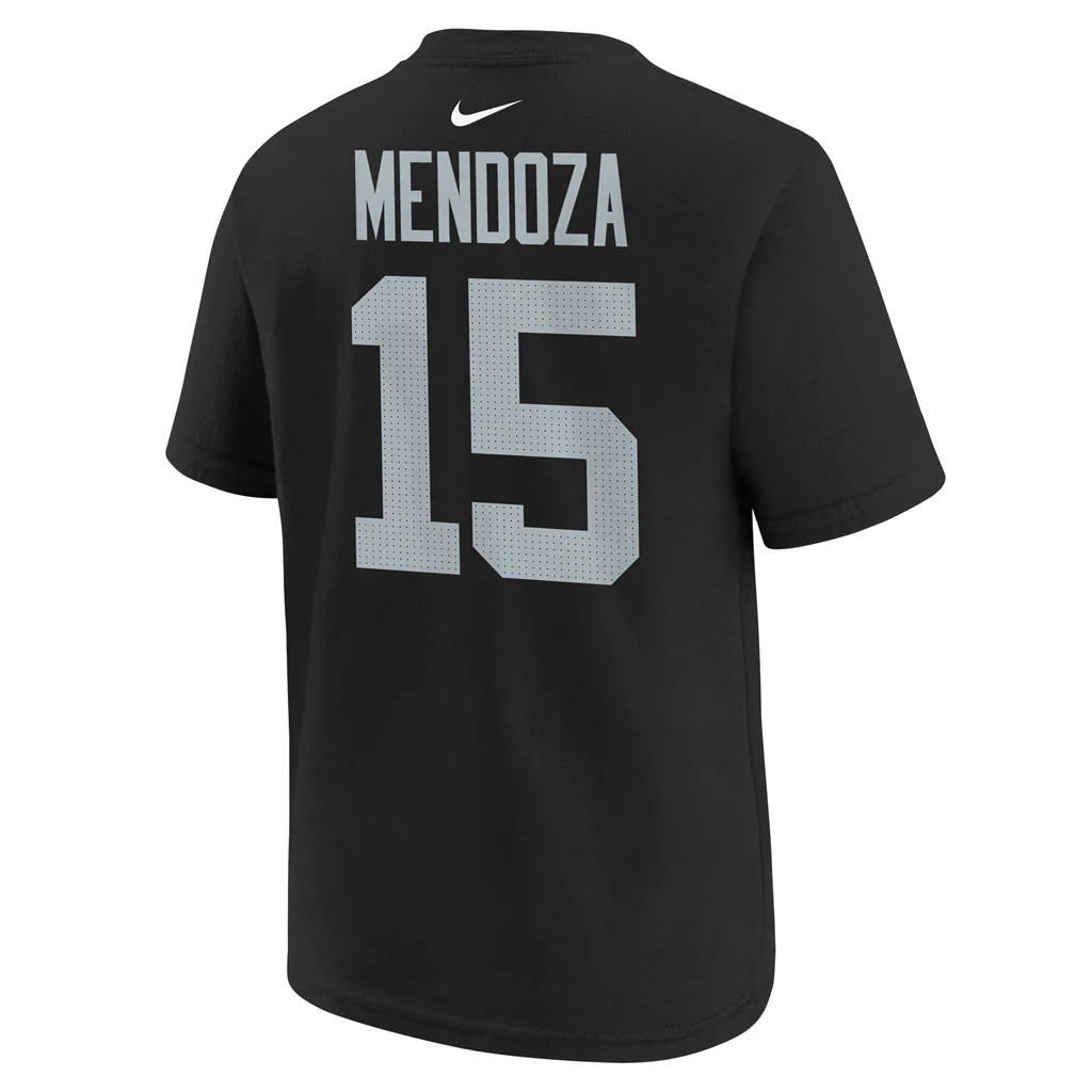 NFL Las Vegas Raiders Fernando Mendoza Youth Nike Home Name & Number T-Shirt - Black - Image 3